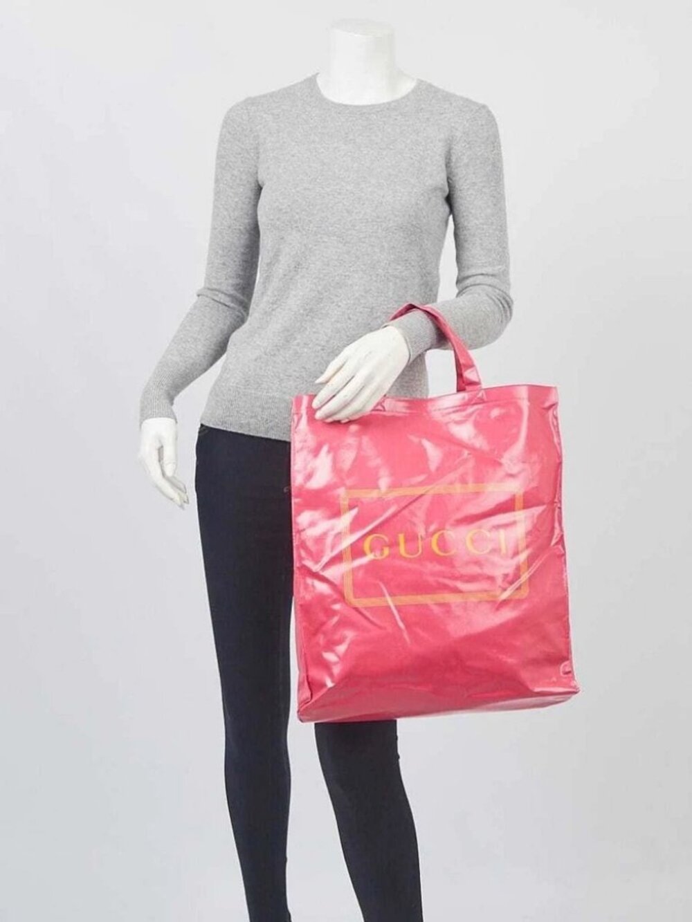 Gucci Pink/Orange Coated Canvas Montecarlo Tote Bag - Picture 2 of 11